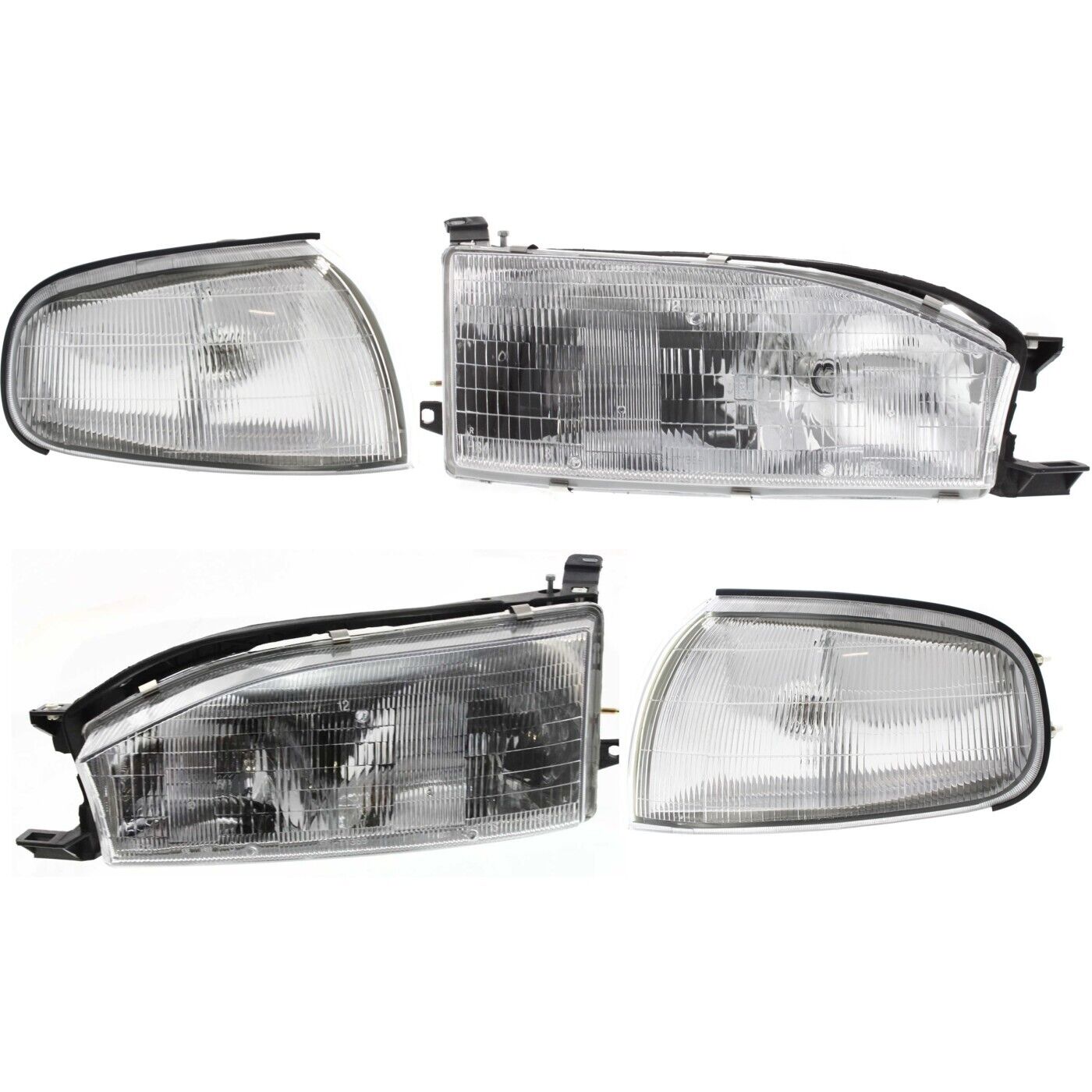 Headlight Kit For 1992-1994 Toyota Camry With Corner Light Left and Right Side